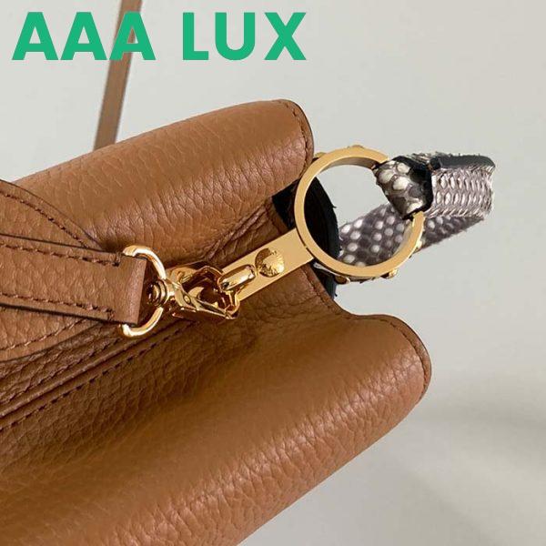 Replica Louis Vuitton LV Women Capucines BB Handbag Brown Taurillon Python Skin Leather 11