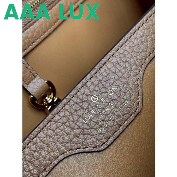 Replica Louis Vuitton LV Women Capucines BB Handbag Brown Taurillon Python Skin Leather 12