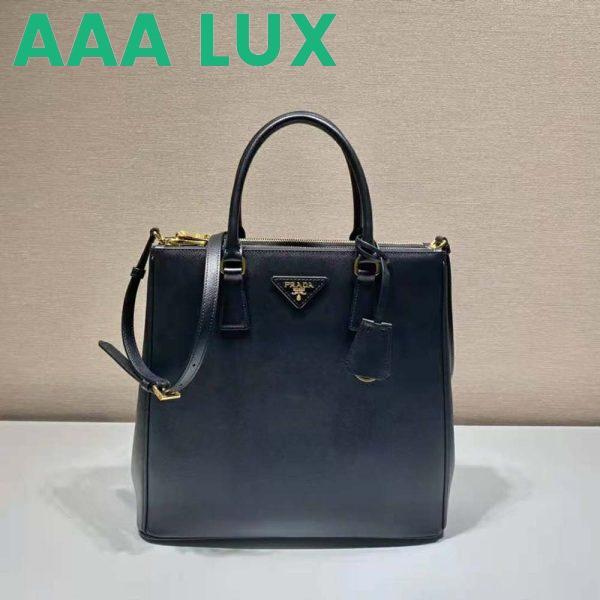 Replica Prada Women Medium Prada Galleria Saffiano Leather Bag-Black 3