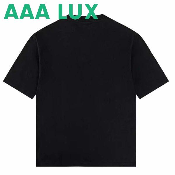 Replica Gucci GG Men Cotton Jersey T-Shirt Black Gucci Mirror Print Crewneck Oversize Fit 4
