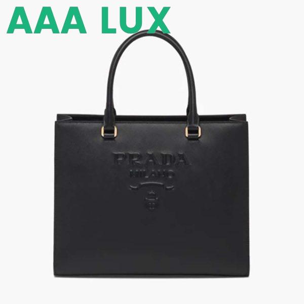 Replica Prada Women Medium Saffiano Leather Handbag-Black