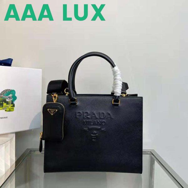 Replica Prada Women Medium Saffiano Leather Handbag-Black 3