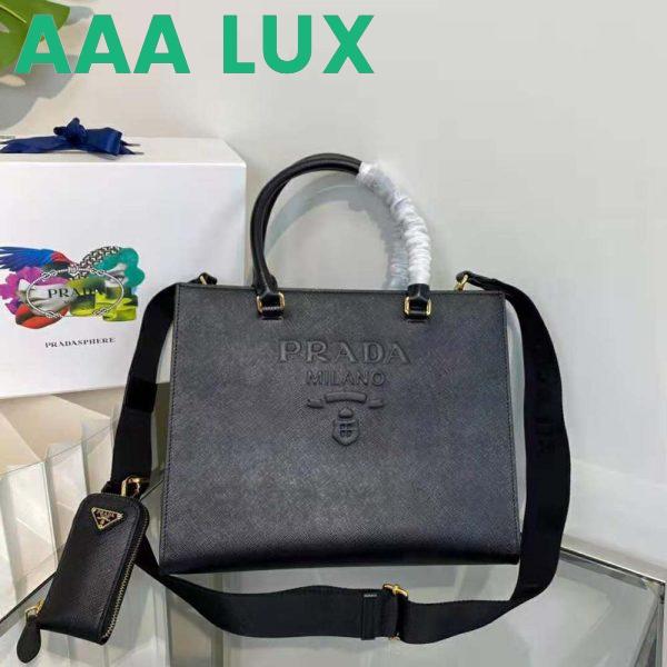 Replica Prada Women Medium Saffiano Leather Handbag-Black 5