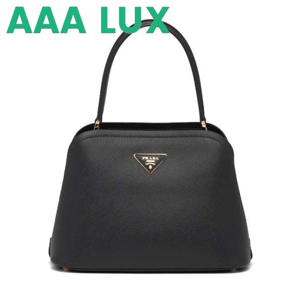 Replica Prada Women Medium Saffiano Leather Prada Matinee Bag-Black