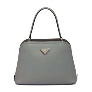 Replica Prada Women Medium Saffiano Leather Prada Matinee Bag-Grey
