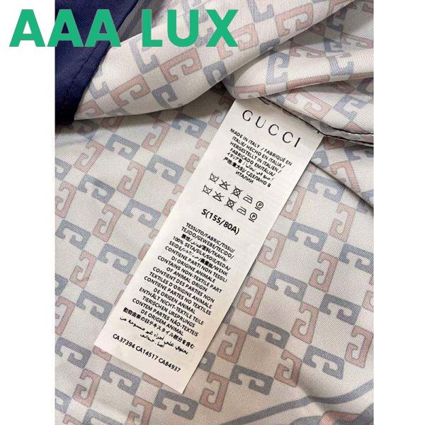Replica Gucci GG Women Geometric G Print Muslin Bowling Shirt Notch Collar Short Sleeves 9