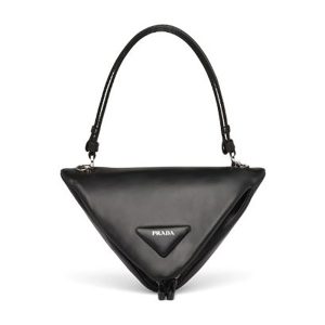 Replica Prada Women Padded Nappa Leather Handbag-Black 2