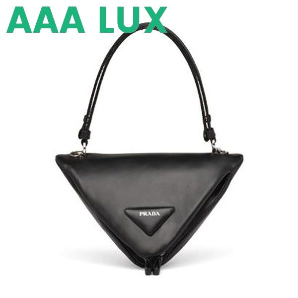 Replica Prada Women Padded Nappa Leather Handbag-Black 2