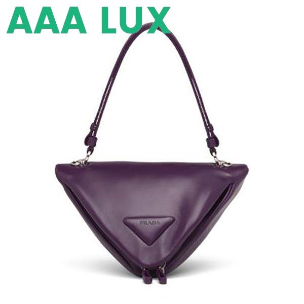 Replica Prada Women Padded Nappa Leather Handbag-Purple