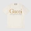 Replica Gucci GG Women Gucci Boutique Print Oversize T-Shirt White Cotton Jersey Crewneck 14