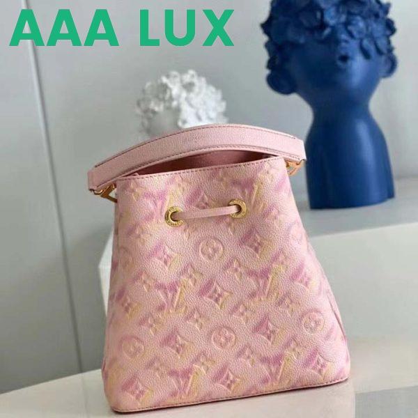 Replica Louis Vuitton LV Women NéoNoé Bucket Bag Pink Sprayed Embossed Grained Cowhide 5
