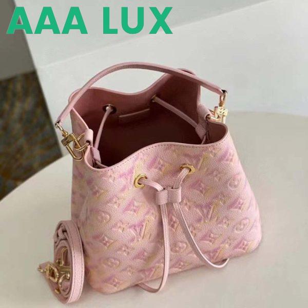 Replica Louis Vuitton LV Women NéoNoé Bucket Bag Pink Sprayed Embossed Grained Cowhide 7