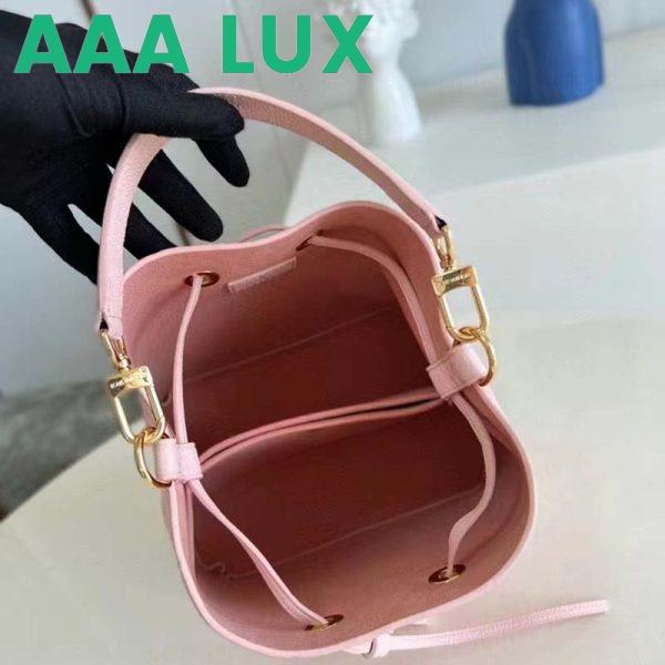 Replica Louis Vuitton LV Women NéoNoé Bucket Bag Pink Sprayed Embossed Grained Cowhide 8