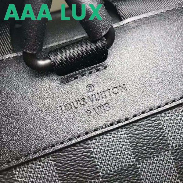 Replica Louis Vuitton LV Unisex Utility Backpack Damier Graphite Canvas-Grey 9