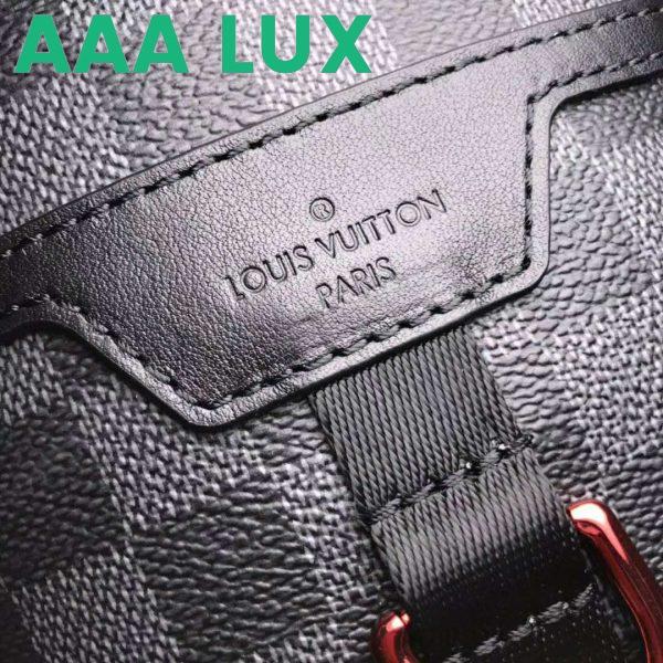 Replica Louis Vuitton LV Unisex Utility Backpack Damier Graphite Canvas-Grey 10