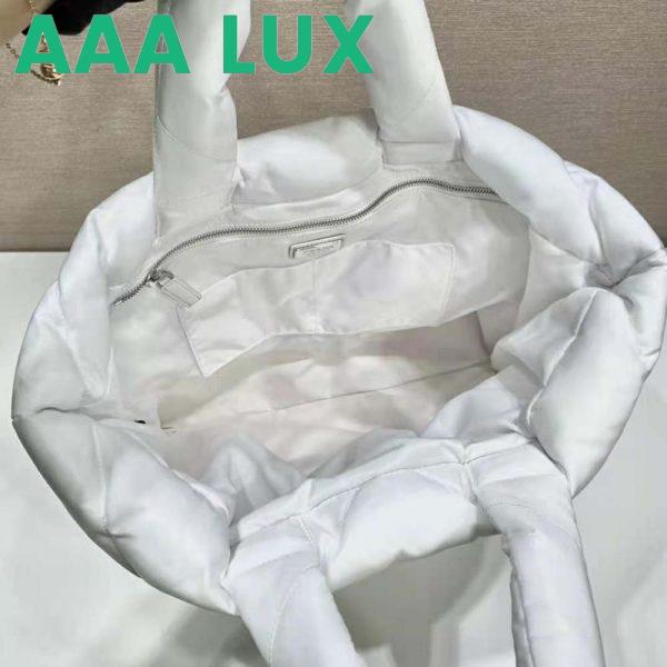 Replica Prada Women Padded Re-Nylon Tote Bag-White 9