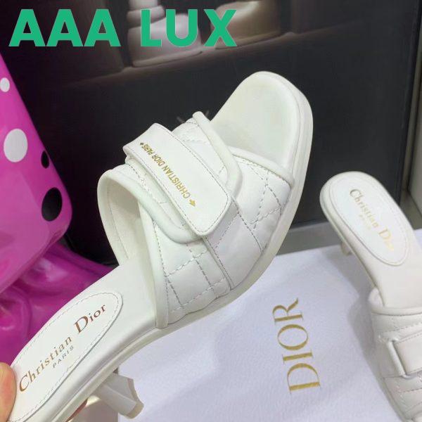 Replica Dior Women CD Dio(r) Evolution Heeled Slide White Quilted Cannage Calfskin 8 cm Heel 10