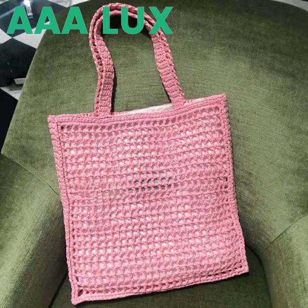 Replica Prada Women Raffia Tote Bag-Pink 4