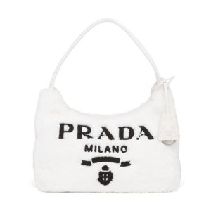 Replica Prada Women Re-Edition 2000 Terry Mini-Bag-White