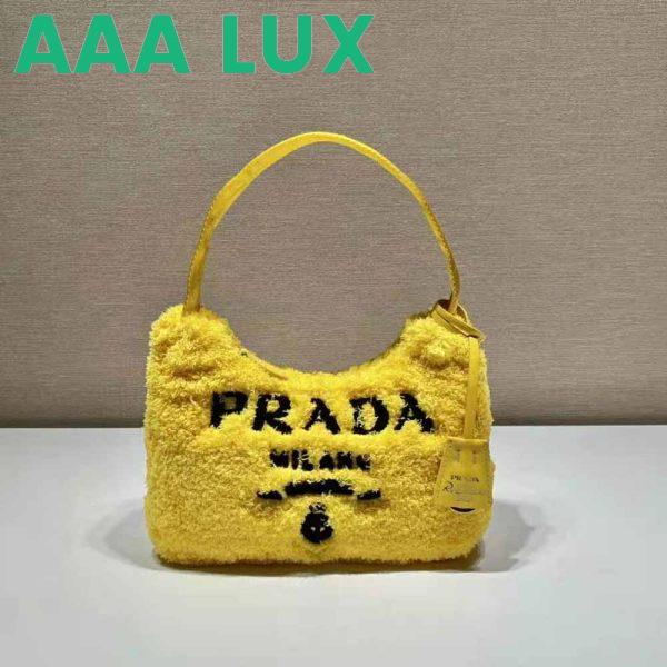 Replica Prada Women Re-Edition 2000 Terry Mini-Bag-Yellow 4