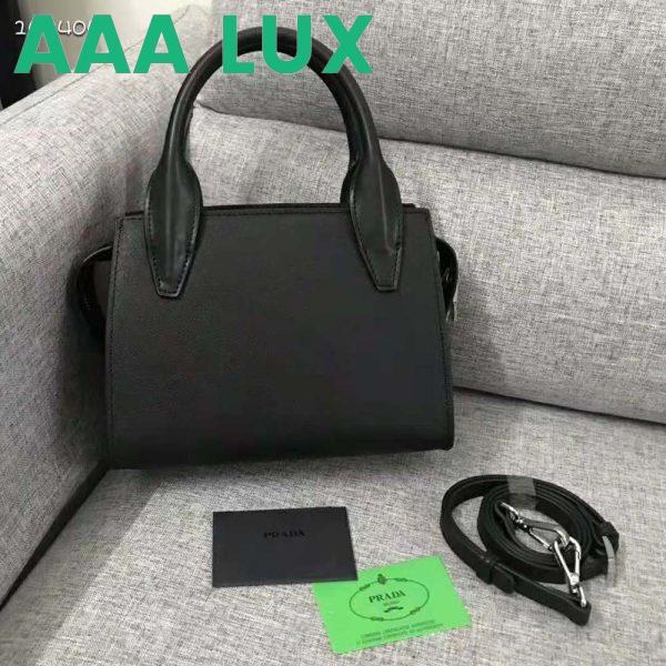 Replica Prada Women Saffiano Leather Prada Kristen Handbag-Black 5