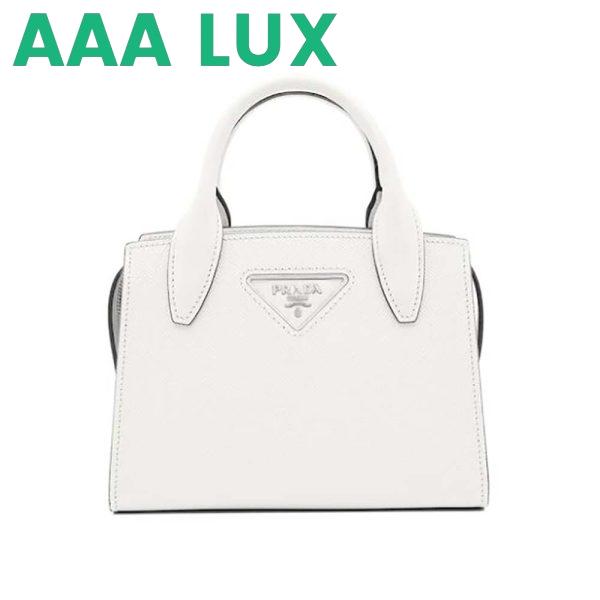 Replica Prada Women Saffiano Leather Prada Kristen Handbag-White 2