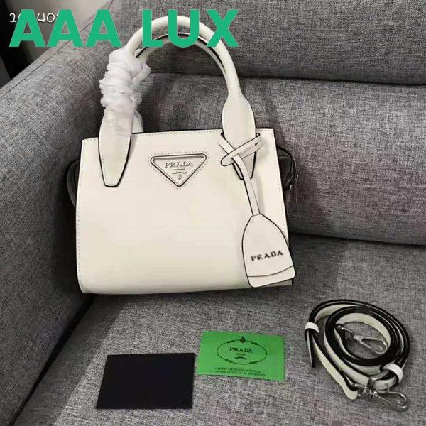 Replica Prada Women Saffiano Leather Prada Kristen Handbag-White 3