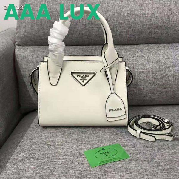 Replica Prada Women Saffiano Leather Prada Kristen Handbag-White 4