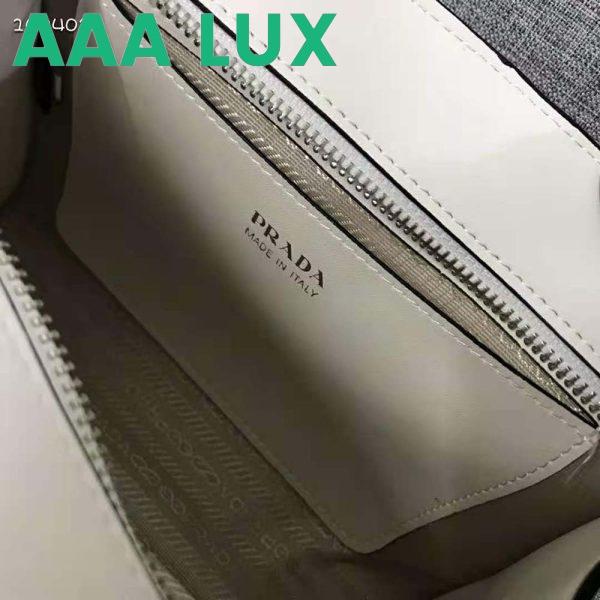 Replica Prada Women Saffiano Leather Prada Kristen Handbag-White 11