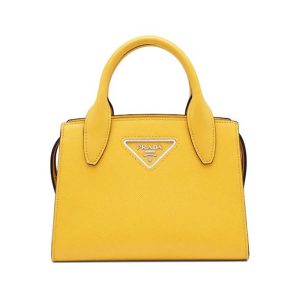 Replica Prada Women Saffiano Leather Prada Kristen Handbag-Yellow