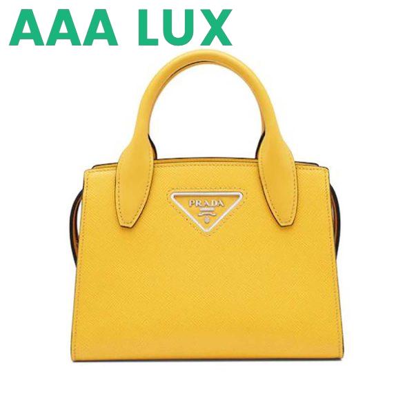 Replica Prada Women Saffiano Leather Prada Kristen Handbag-Yellow