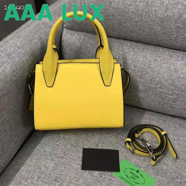 Replica Prada Women Saffiano Leather Prada Kristen Handbag-Yellow 4