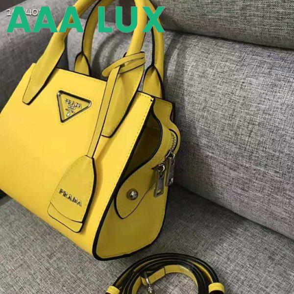 Replica Prada Women Saffiano Leather Prada Kristen Handbag-Yellow 5