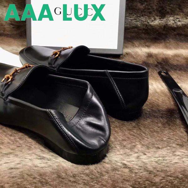 Replica Gucci Men Horsebit Leather Loafer Shoes Black 6