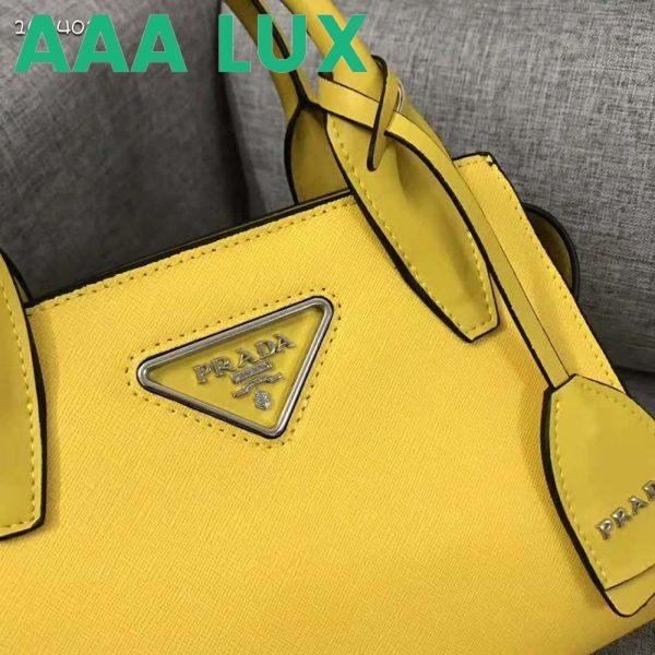 Replica Prada Women Saffiano Leather Prada Kristen Handbag-Yellow 8