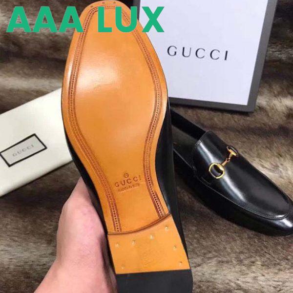 Replica Gucci Men Horsebit Leather Loafer Shoes Black 8