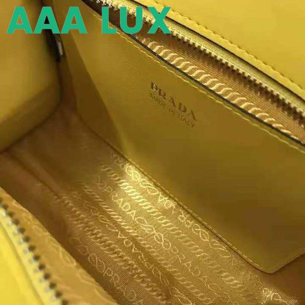 Replica Prada Women Saffiano Leather Prada Kristen Handbag-Yellow 10