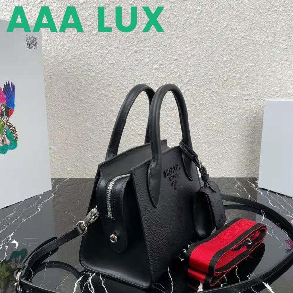 Replica Prada Women Saffiano Leather Prada Monochrome Bag-Black 5