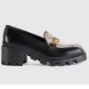 Replica Gucci Men Horsebit Leather Loafer Shoes Black 9