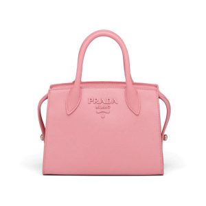Replica Prada Women Saffiano Leather Prada Monochrome Bag-Pink