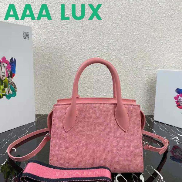 Replica Prada Women Saffiano Leather Prada Monochrome Bag-Pink 4