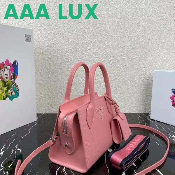 Replica Prada Women Saffiano Leather Prada Monochrome Bag-Pink 5