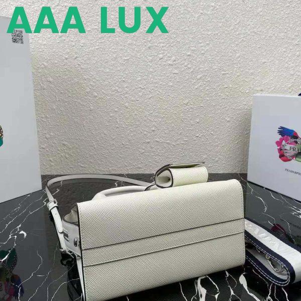 Replica Prada Women Saffiano Leather Prada Monochrome Bag-White 6