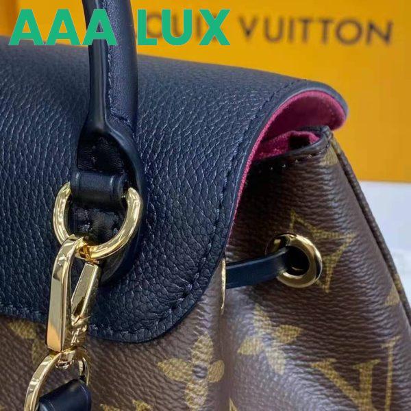 Replica Louis Vuitton LV Unisex Montsouris BB Backpack Black Monogram Coated Canvas Cowhide Leather 14