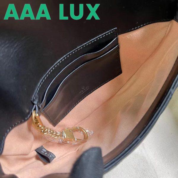 Replica Gucci Women GG Marmont Matelassé Chain Mini Bag Black Chevron Leather Double G 11