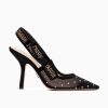 Replica Dior Women J’adior High-Heeled Shoe in Gold-Tone Dotted Swiss 100mm Heel
