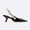 Replica Dior Women J’adior Slingback in Black Patent Calfskin Leather in 6.5 cm Heel