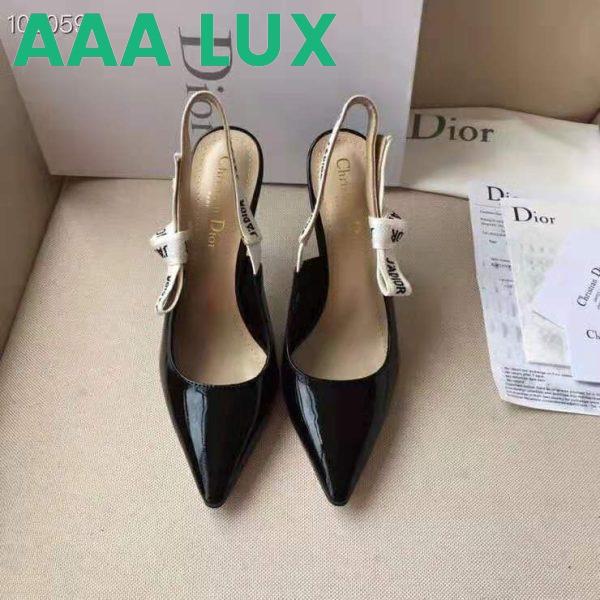 Replica Dior Women J’adior Slingback in Black Patent Calfskin Leather in 10 cm Heel 3