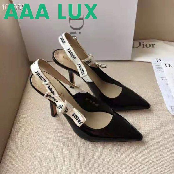 Replica Dior Women J’adior Slingback in Black Patent Calfskin Leather in 10 cm Heel 4