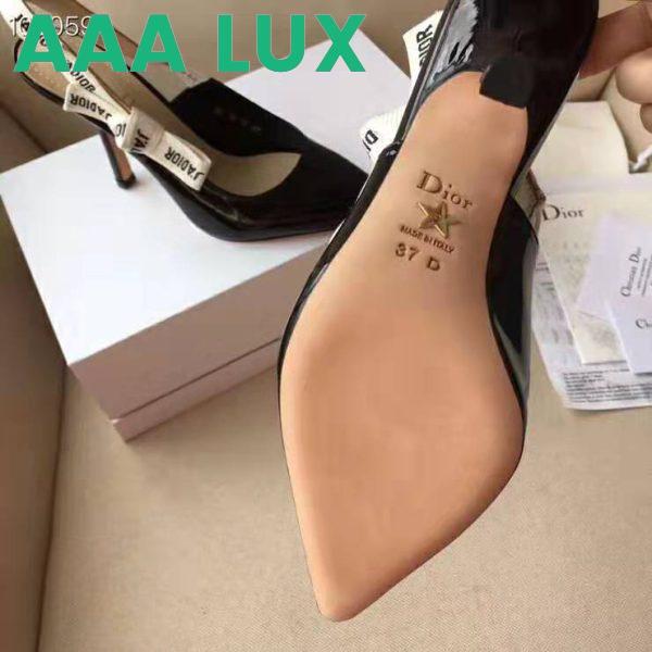 Replica Dior Women J’adior Slingback in Black Patent Calfskin Leather in 10 cm Heel 10